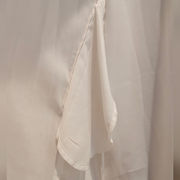 Kate Spade "Mrs" Silky White Robe with Black Piping Sz M - Picture 6 of 8